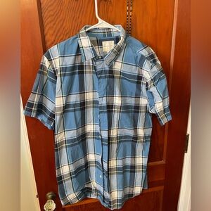 American Eagle Outfitters Blue and White Plaid Shirt